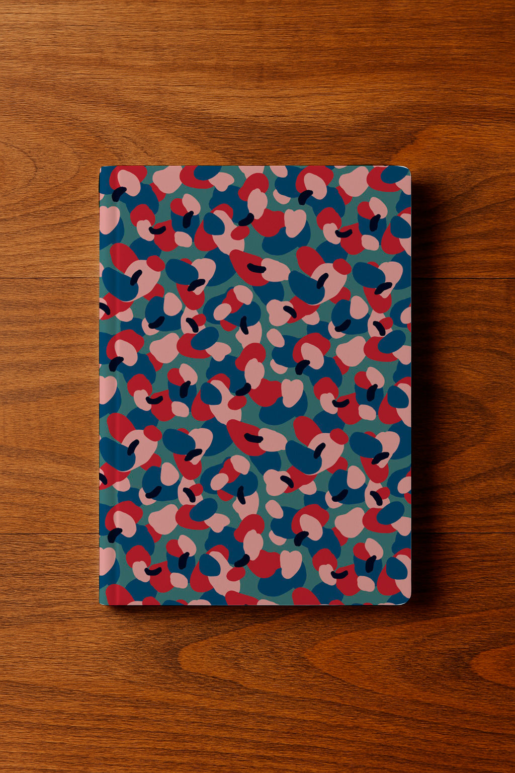 Abstracto pictórico en rojo y azul