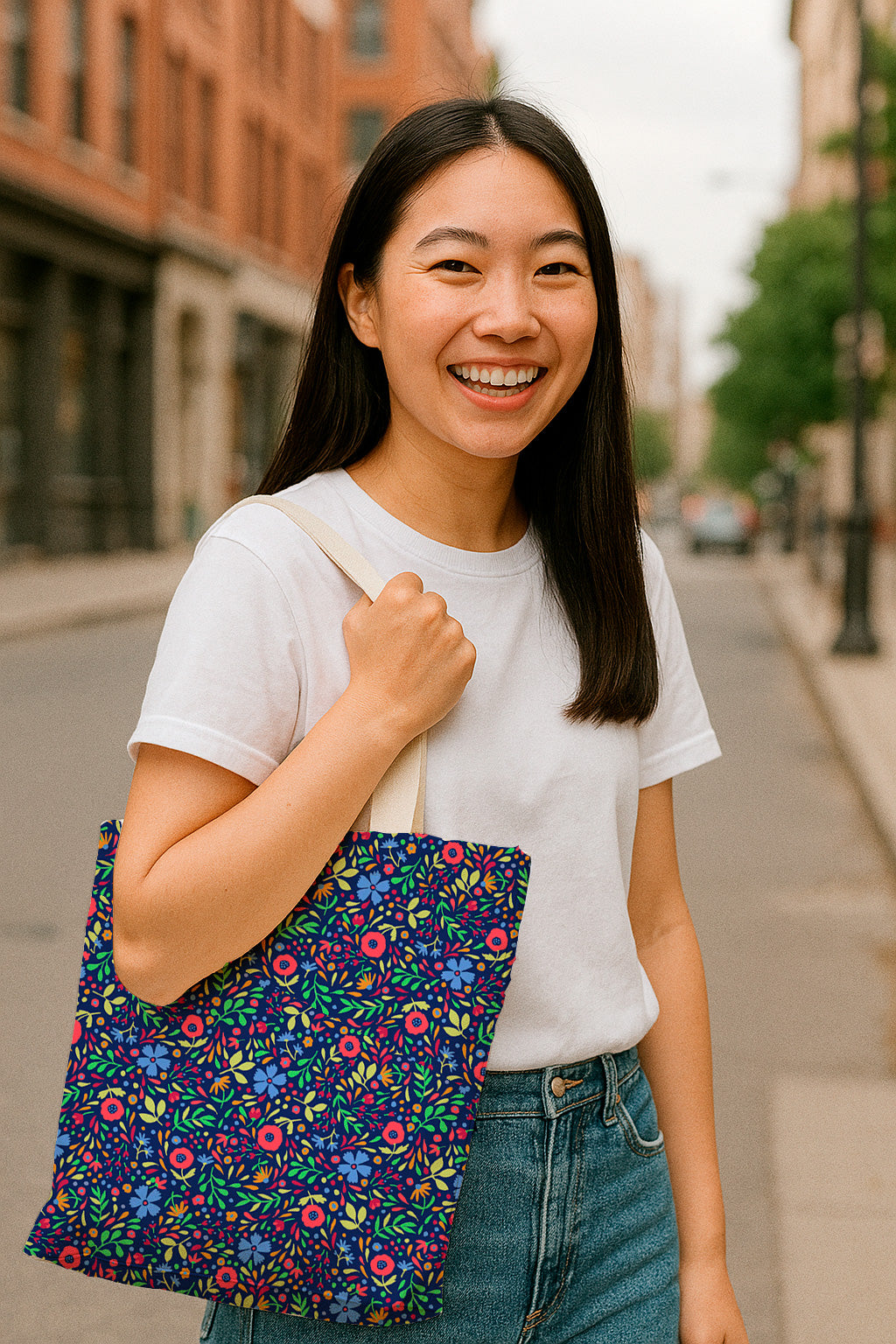 Mini Floral Folk Azul Marino