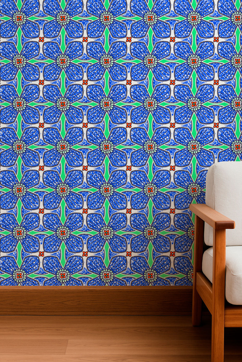 Patrón botánico gráfico con hojas de olivo