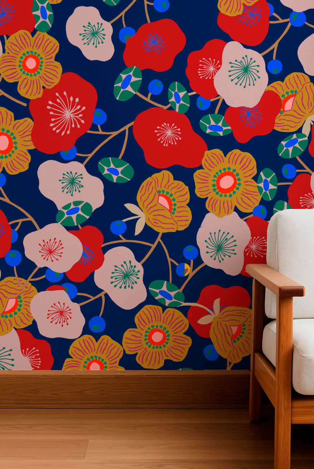 Folk Embroidery on Red