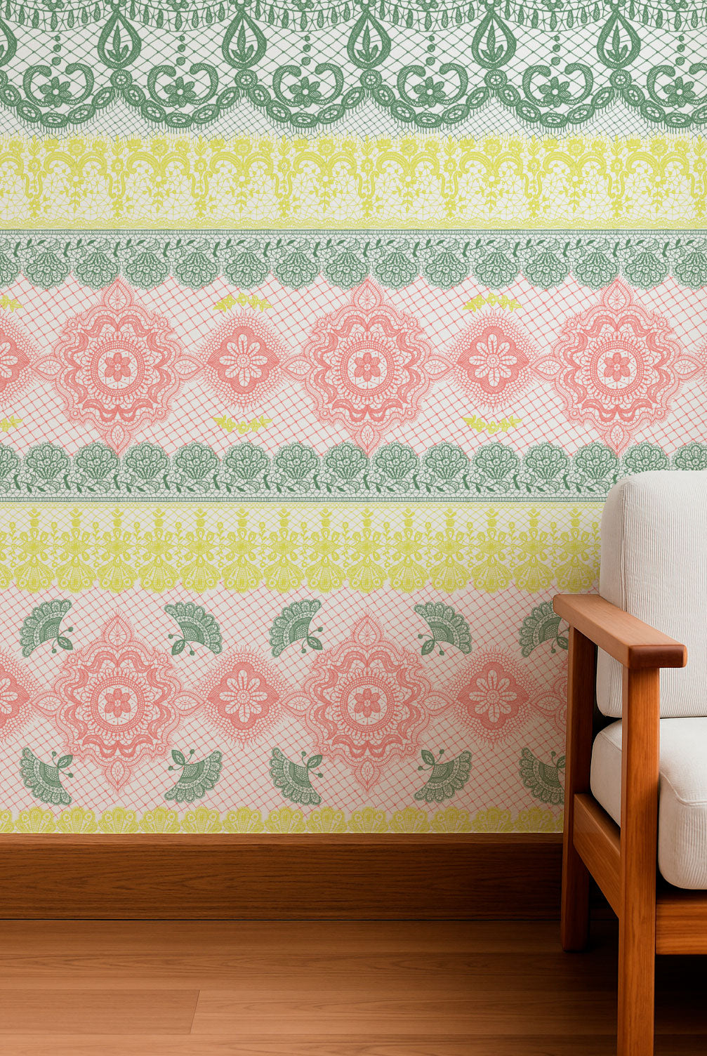 Armonía de rayas de encaje