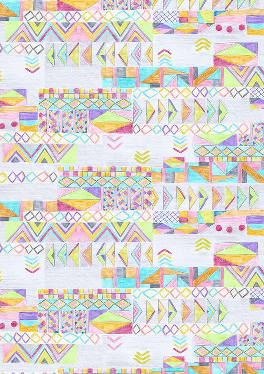 Geometría tribal con crayones