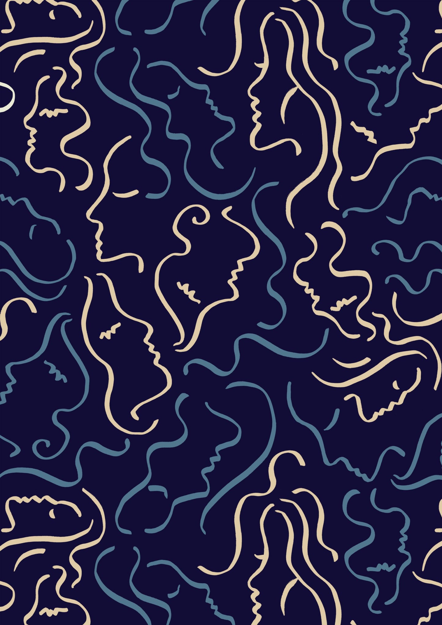 Rostros en dibujo lineal