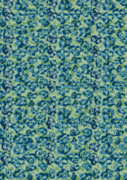 Estampado de leopardo en tonos azules