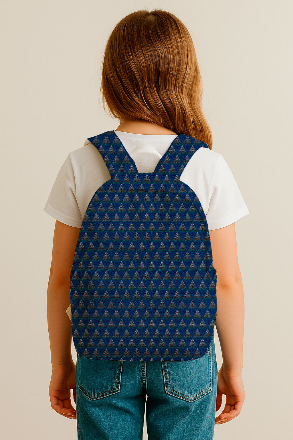 Cuadrícula botánica abstracta en azul y naranja