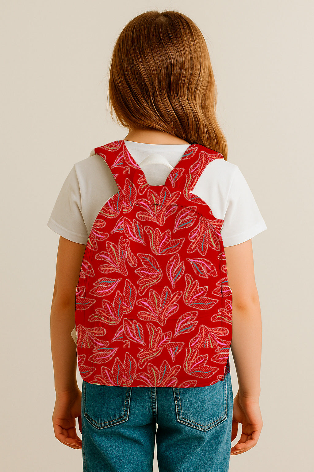 Whimsical stitched leaf pattern