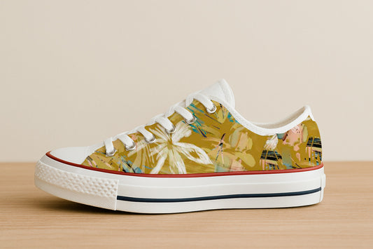 Golden Yellow Floral Brushstrokes