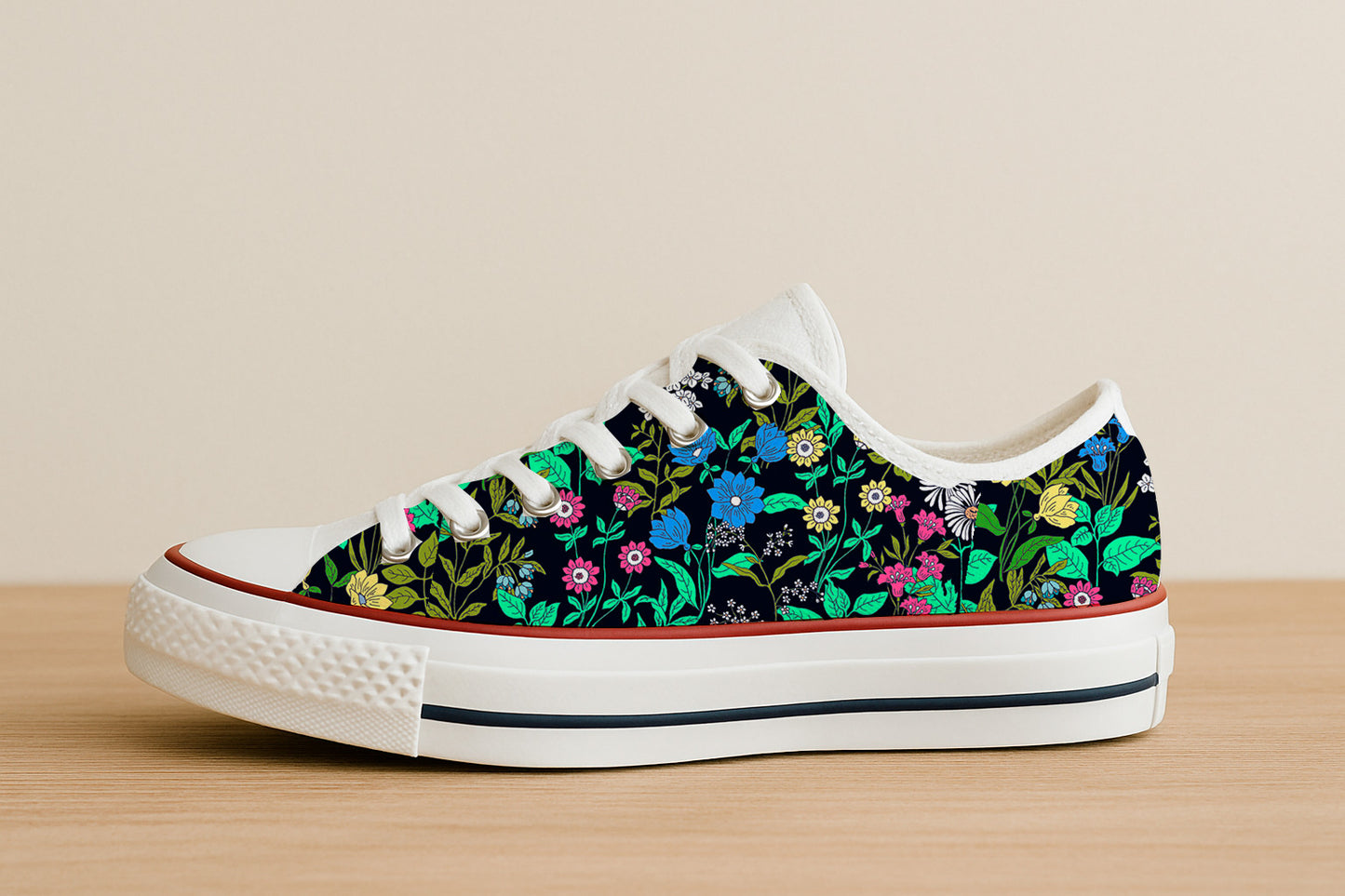 Floral field over dark background