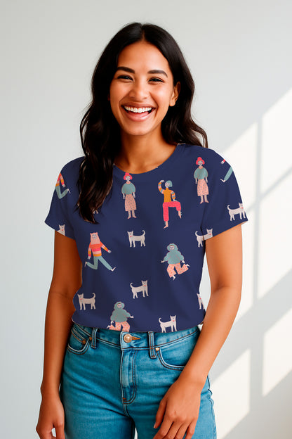 Personajes con gatos en la marina