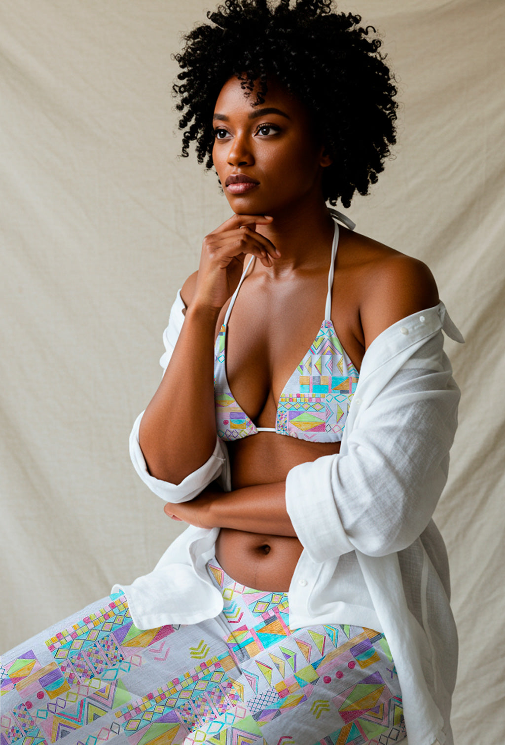 Geometría tribal con crayones