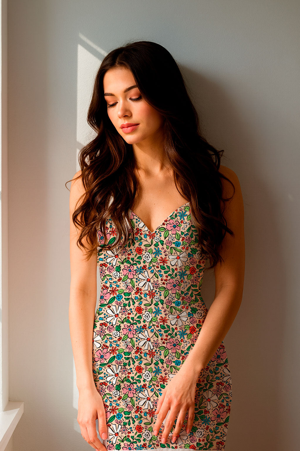 Composición colorida de abanicos sobre fondo de terracota