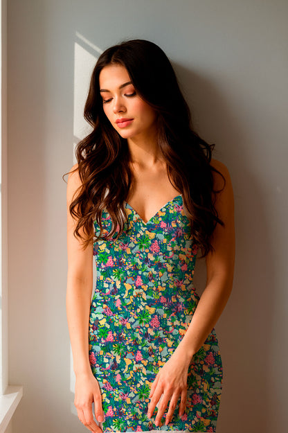 Un animado patrón de bosque