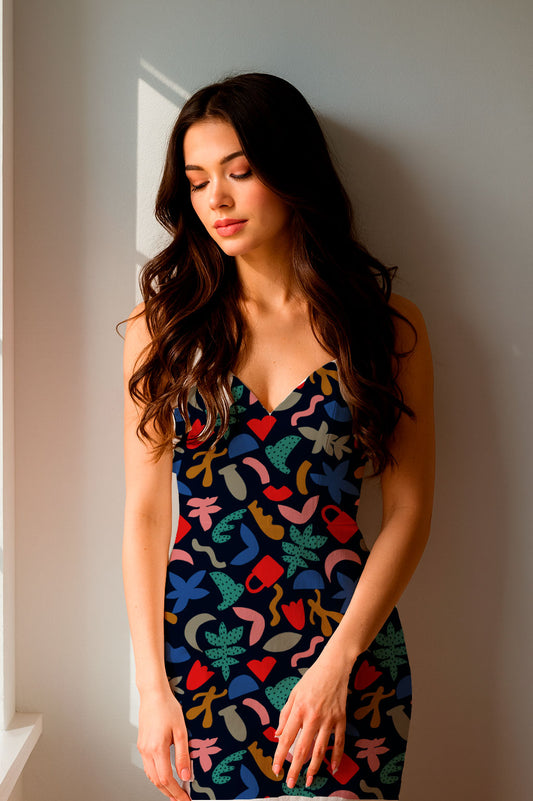 Playful collage of abstract shapes