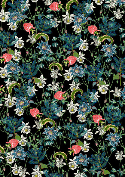 Tangled Exotic Flowers