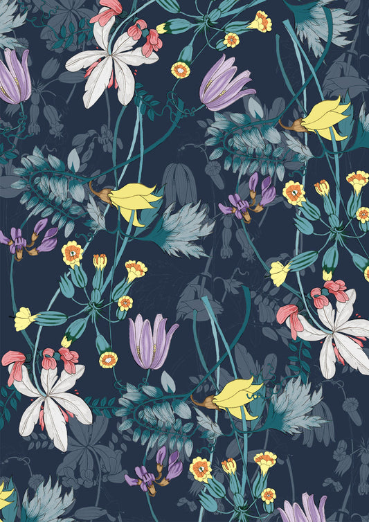 Wildflowers on Dark Canvas