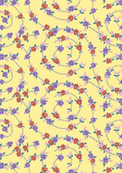 Floral Spiral on Yellow