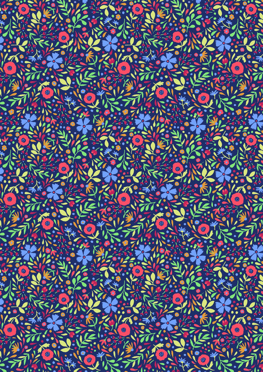 Mini Floral Folk Navy