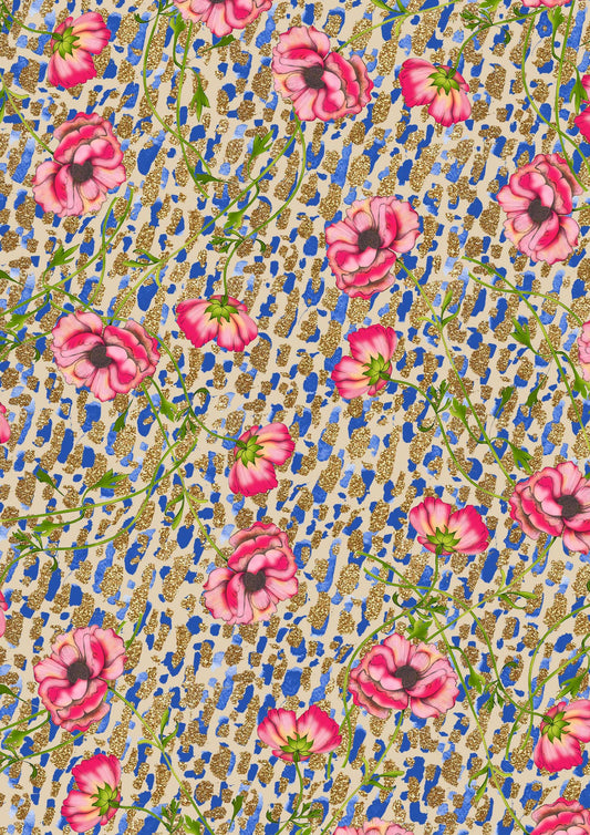 Glittery Floral Brushstrokes