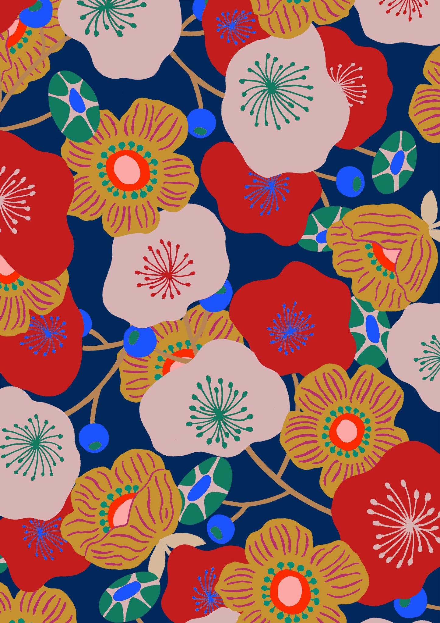 Folk Embroidery on Red