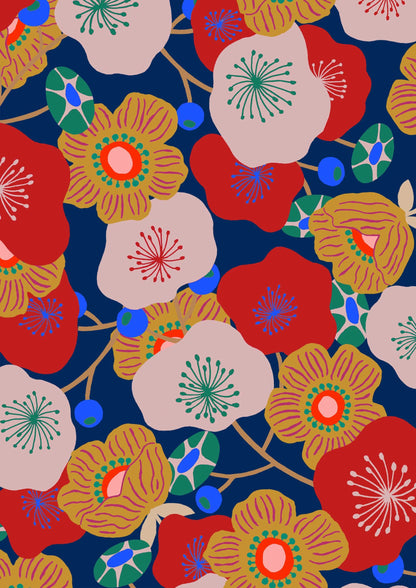 Folk Embroidery on Red