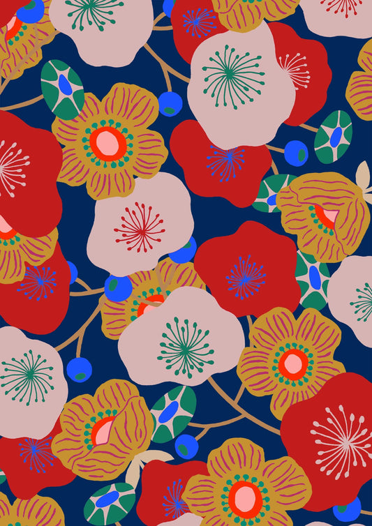 Folk Embroidery on Red