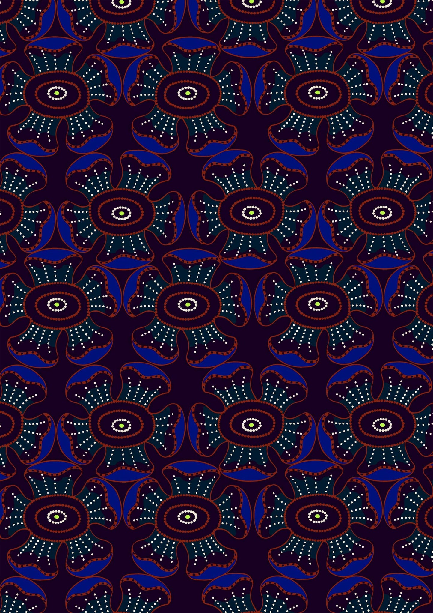 Lunares florales carmesí