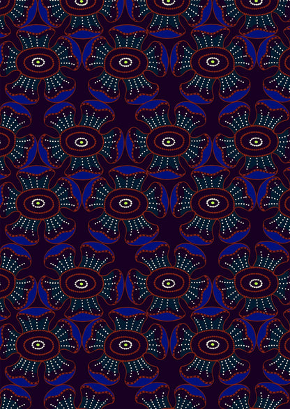 Lunares florales carmesí