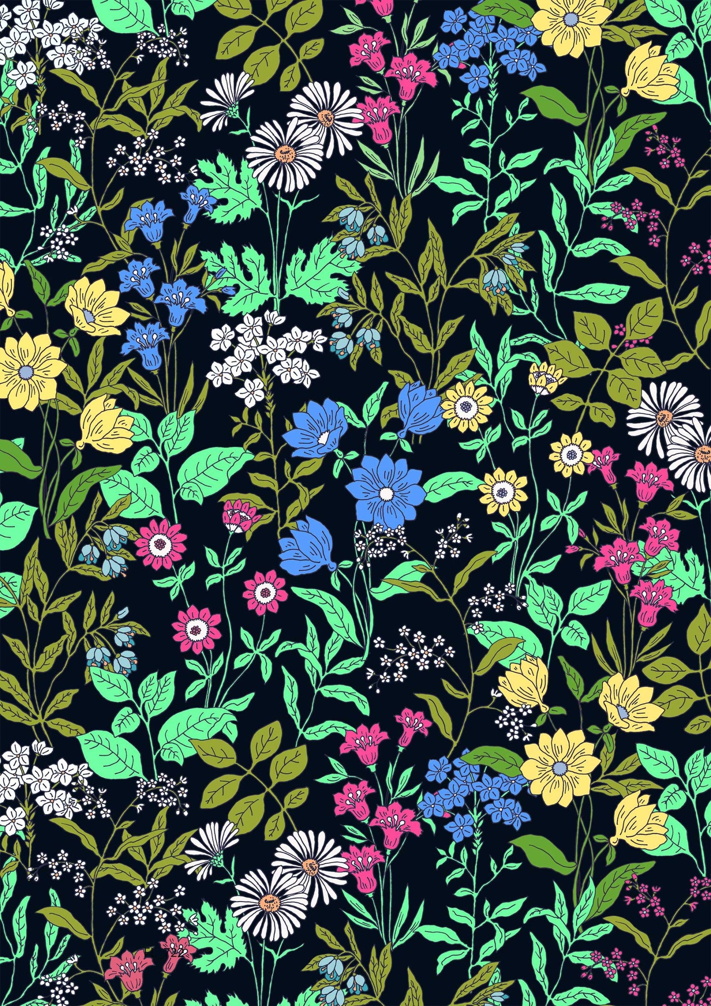 Floral field over dark background