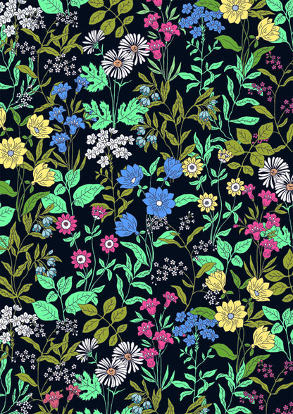 Floral field over dark background