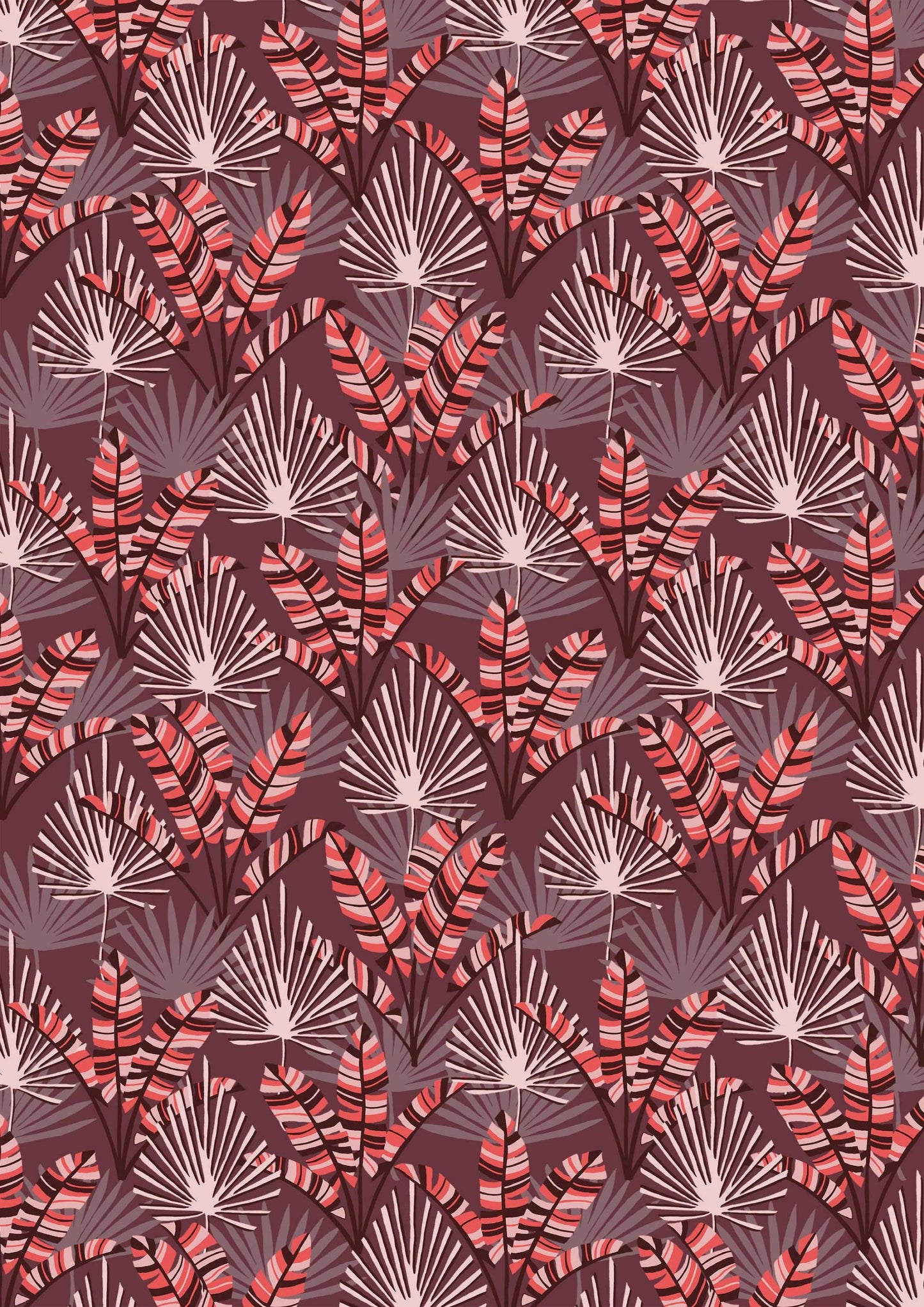Pink jungle leaves