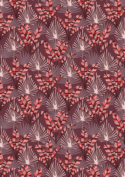 Pink jungle leaves