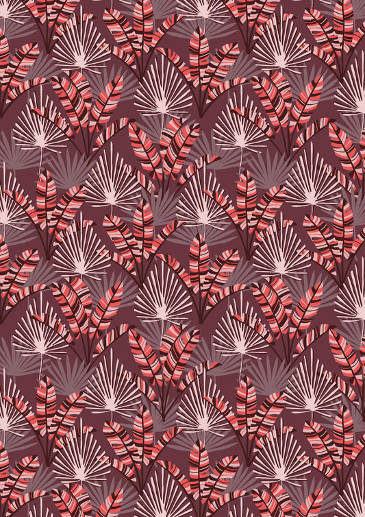 Pink jungle leaves