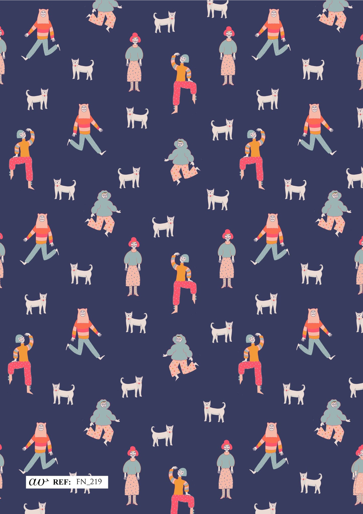 Personajes con gatos en la marina