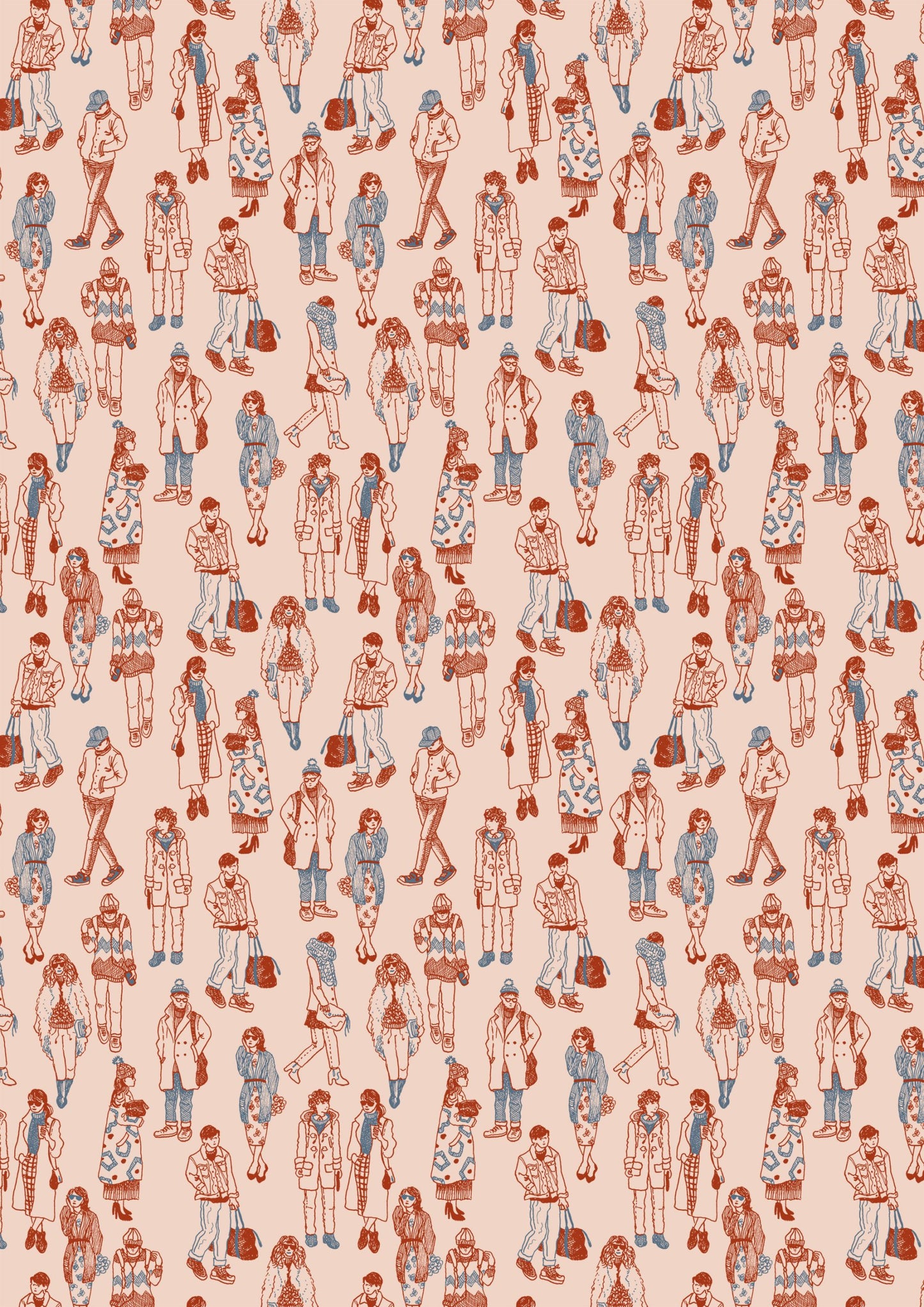 Boceto de la multitud de la moda