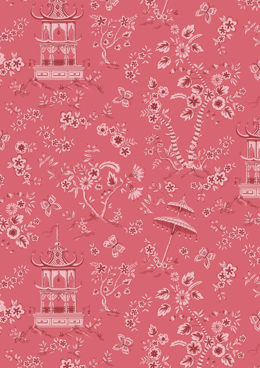 Pagoda toile in pink tones