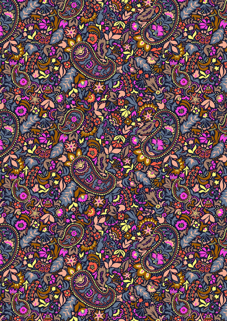 Colorful dense paisley garden
