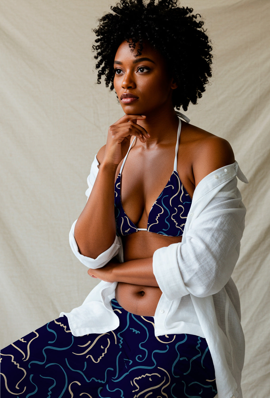 Rostros en dibujo lineal