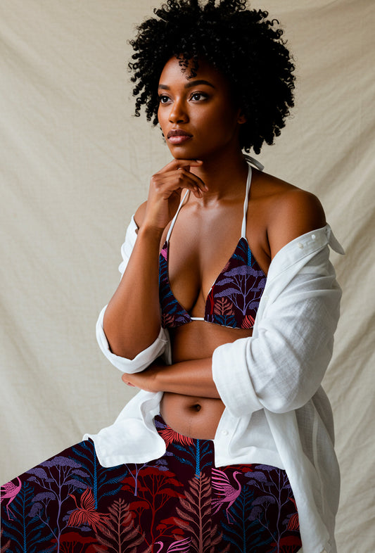 Birds in forest at dusk