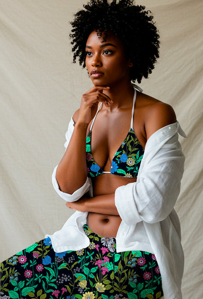 Floral field over dark background
