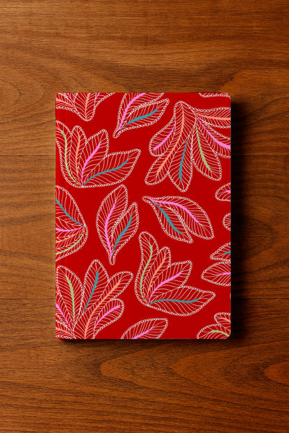 Whimsical stitched leaf pattern