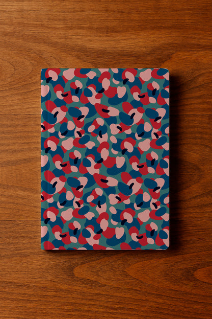 Abstracto pictórico en rojo y azul