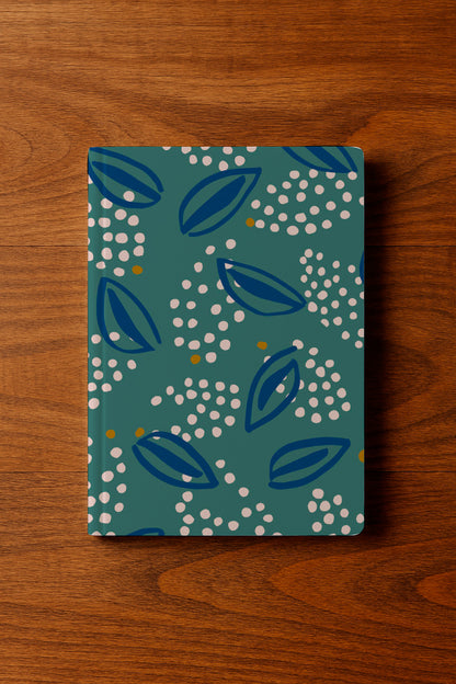 Flores abstractas azules y blancas