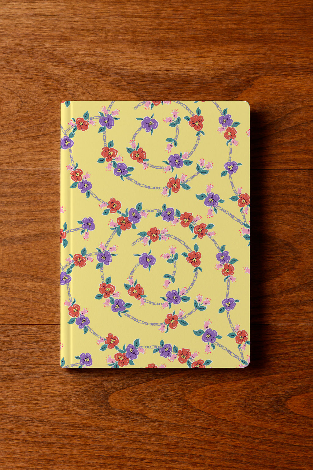 Floral Spiral on Yellow