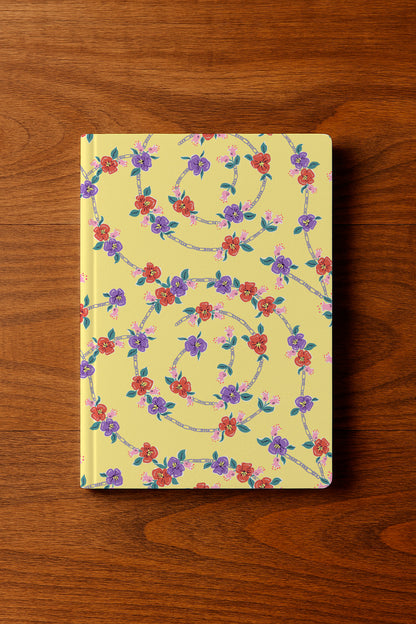 Floral Spiral on Yellow