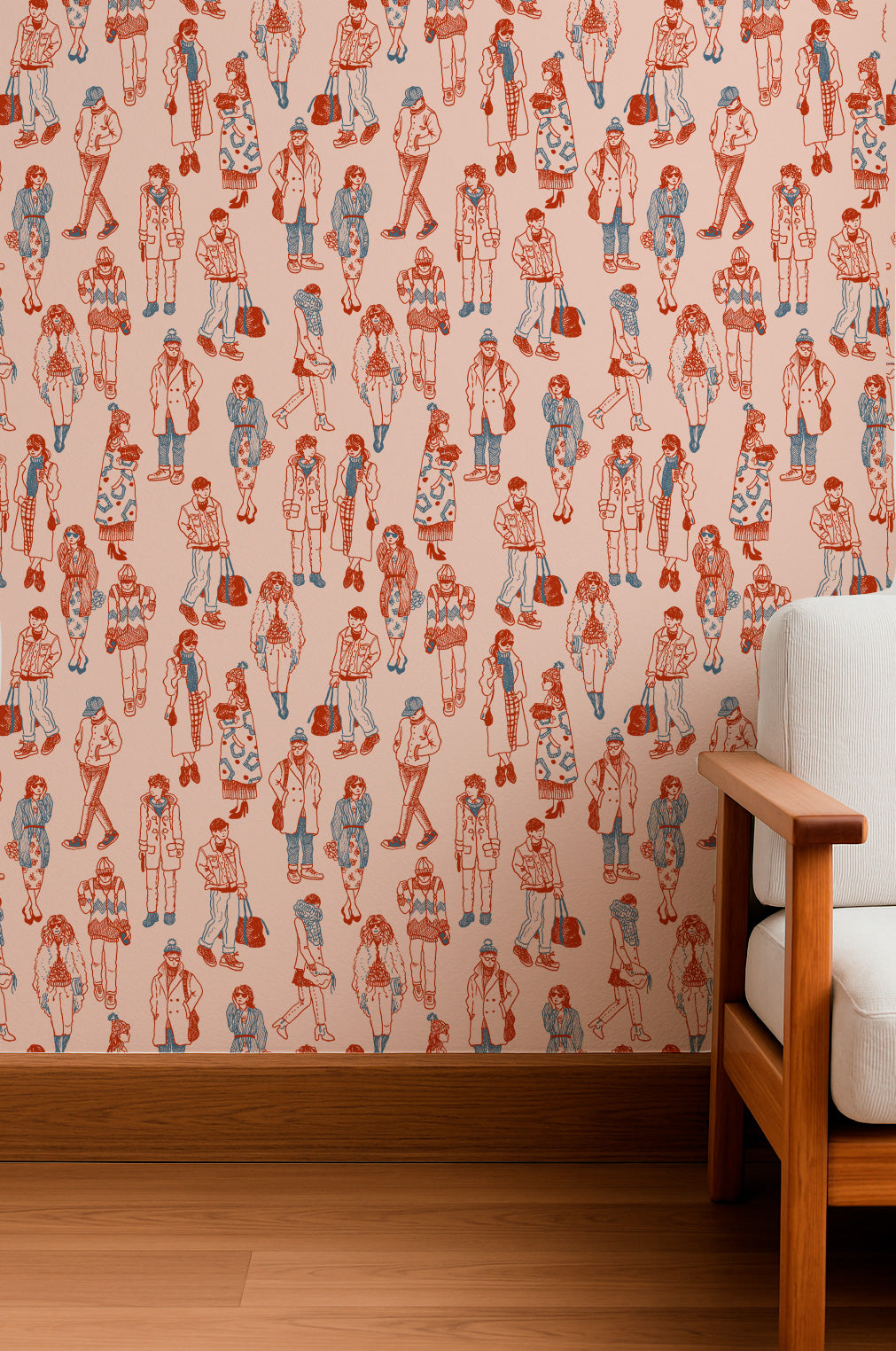 Boceto de la multitud de la moda