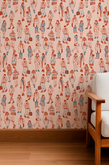 Boceto de la multitud de la moda