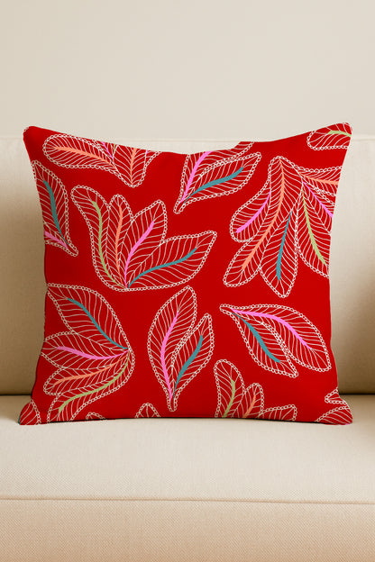 Whimsical stitched leaf pattern