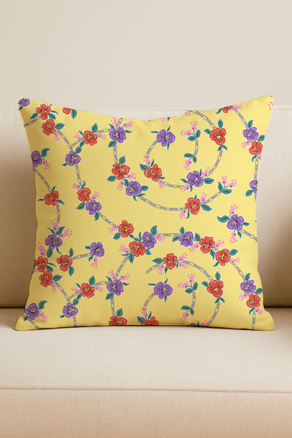 Floral Spiral on Yellow