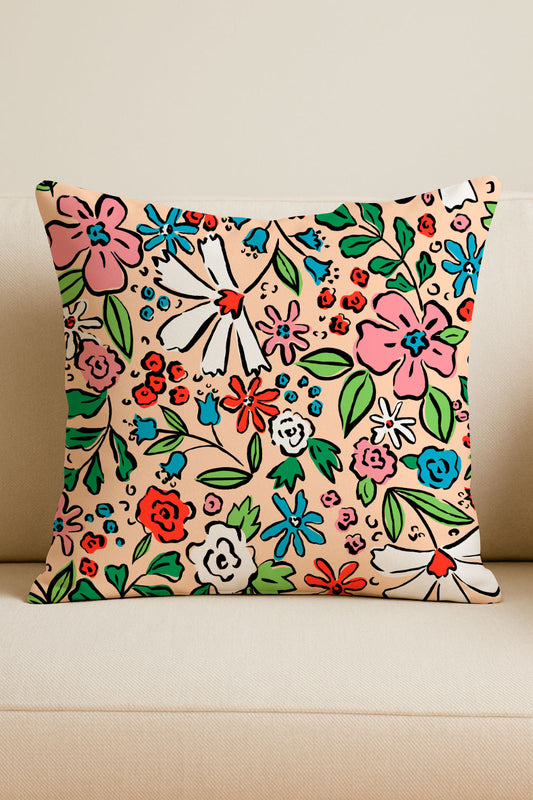 Colorful fan composition on terracotta background