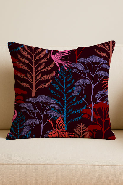 Aves en el bosque al atardecer